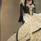 Robe de bal de princesse bustier à volants en satin long, robe de soirée C8117