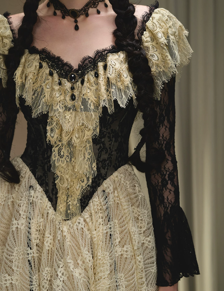 Robe de bal de princesse bustier à volants en satin long, robe de soirée C8117