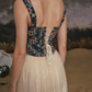 Robe de bal de princesse bustier à volants en satin long, robe de soirée C8117