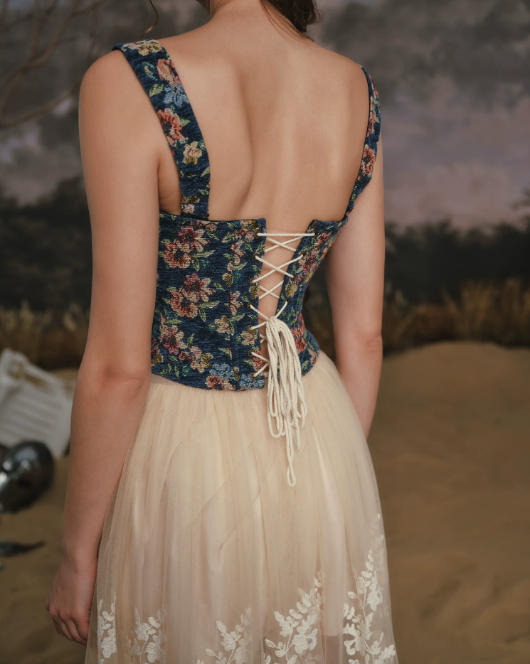 Robe de bal de princesse bustier à volants en satin long, robe de soirée C8117