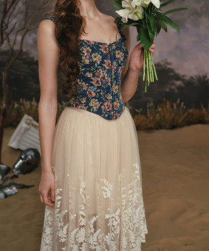 Robe de bal de princesse bustier à volants en satin long, robe de soirée C8117