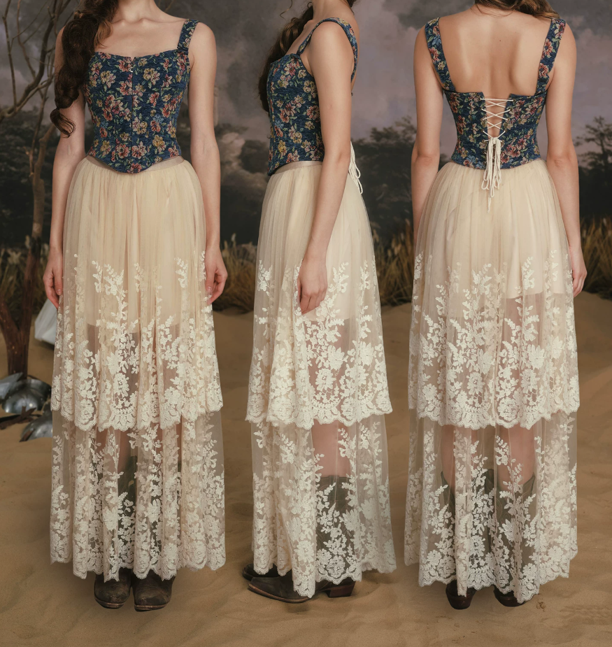 Robe de bal de princesse bustier à volants en satin long, robe de soirée C8117