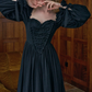 Robe de bal de princesse bustier à volants en satin long, robe de soirée C8117