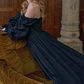 Robe de bal de princesse bustier à volants en satin long, robe de soirée C8117