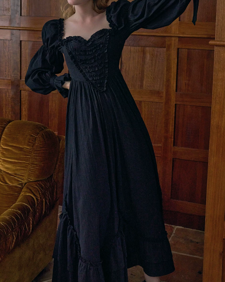 Robe de bal de princesse bustier à volants en satin long, robe de soirée C8117