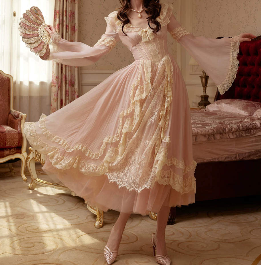 Robe de bal de princesse bustier à volants en satin long, robe de soirée C8117