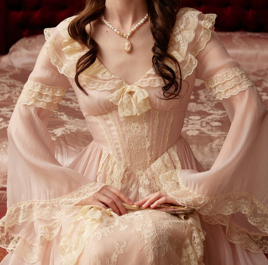 Robe de bal de princesse bustier à volants en satin long, robe de soirée C8117