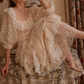 Robe de bal de princesse bustier à volants en satin long, robe de soirée C8117