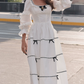Robe de bal de princesse bustier à volants en satin long, robe de soirée C8117