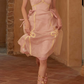 Chic Off-Shoulder Pink Prom Dress Tulle A-Line Evening Dress C8607