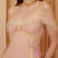 Chic Off-Shoulder Pink Prom Dress Tulle A-Line Evening Dress C8607