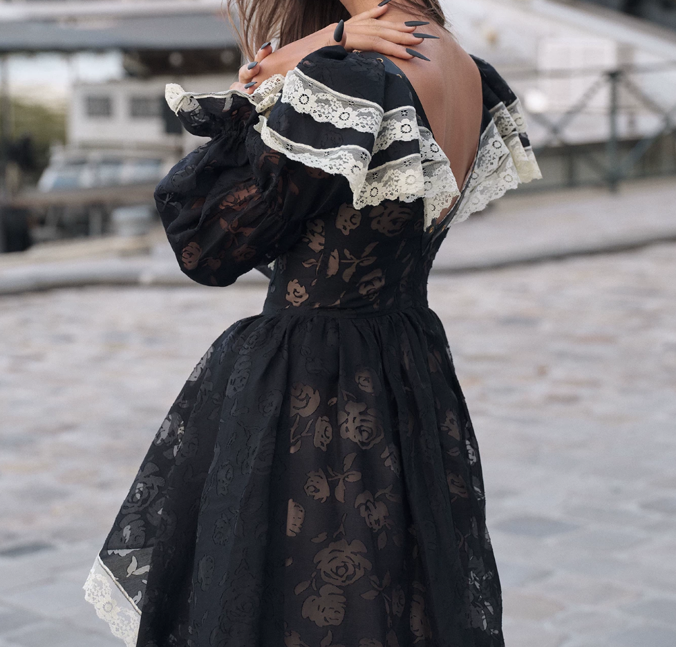 Robe de bal de princesse bustier à volants en satin long, robe de soirée C8117