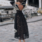 Robe de bal de princesse bustier à volants en satin long, robe de soirée C8117