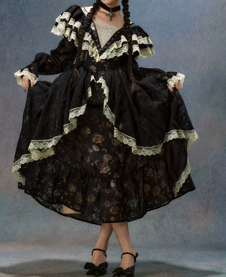 Robe de bal de princesse bustier à volants en satin long, robe de soirée C8117