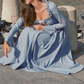 Robe de bal de princesse bustier à volants en satin long, robe de soirée C8117