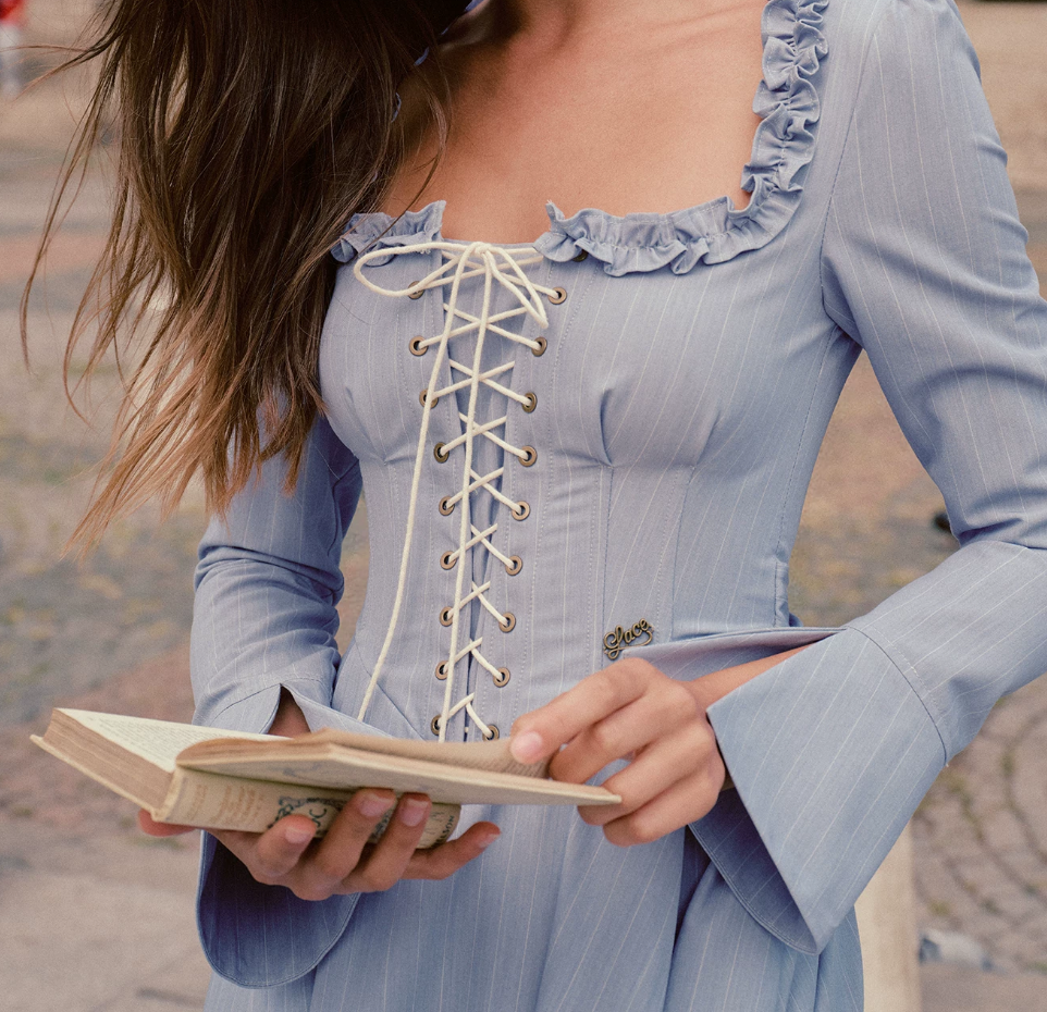 Robe de bal de princesse bustier à volants en satin long, robe de soirée C8117