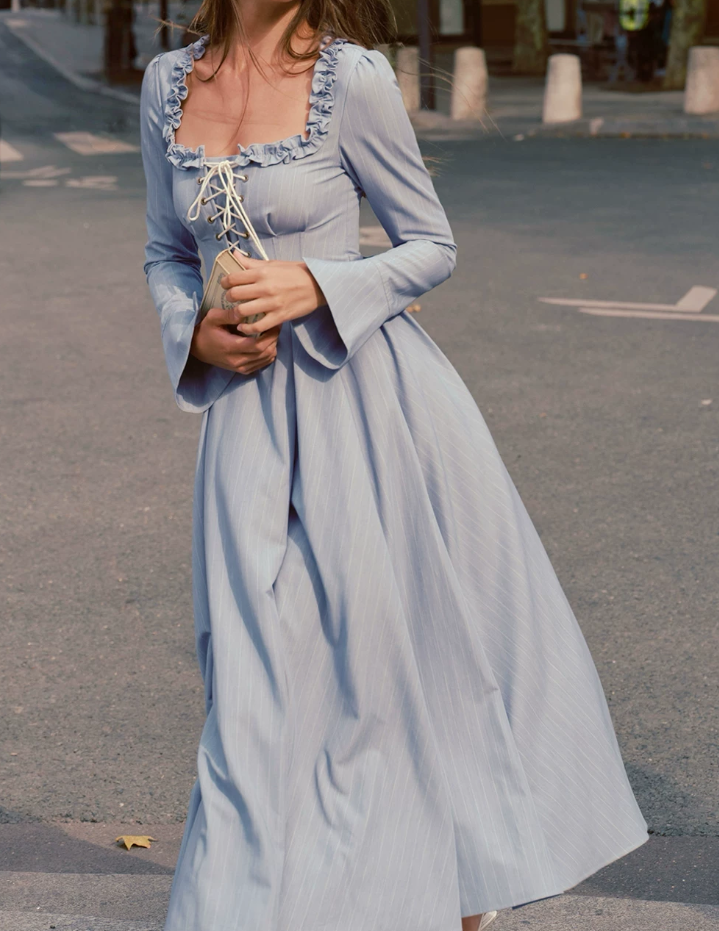 Robe de bal de princesse bustier à volants en satin long, robe de soirée C8117