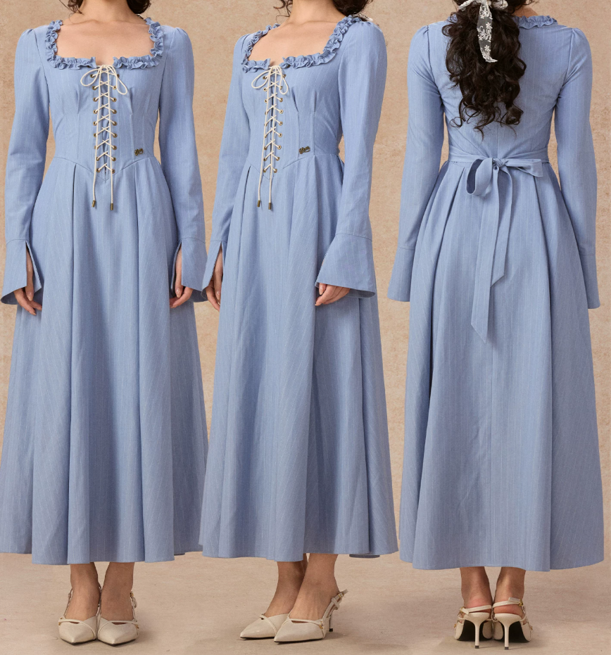 Robe de bal de princesse bustier à volants en satin long, robe de soirée C8117