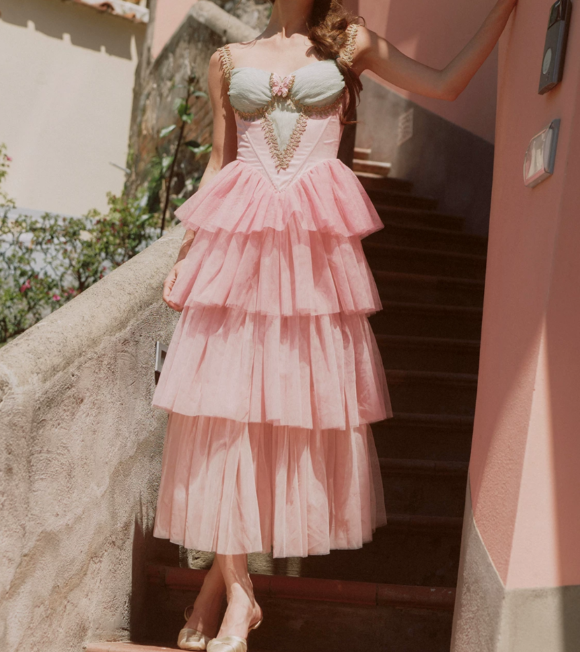 Robe de bal de princesse bustier à volants en satin long, robe de soirée C8117