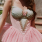 Robe de bal de princesse bustier à volants en satin long, robe de soirée C8117