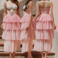 Robe de bal de princesse bustier à volants en satin long, robe de soirée C8117