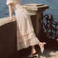 Fascinating Off-Shoulder Beige Prom Dress Floral A-Line Tiered Evening Dress C8617