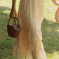 Fascinating Off-Shoulder Beige Prom Dress Floral A-Line Tiered Evening Dress C8617