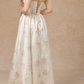 Robe de bal de princesse bustier à volants en satin long, robe de soirée C8117