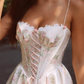 Robe de bal de princesse bustier à volants en satin long, robe de soirée C8117