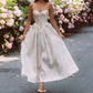 Robe de bal de princesse bustier à volants en satin long, robe de soirée C8117