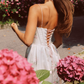 Robe de bal de princesse bustier à volants en satin long, robe de soirée C8117