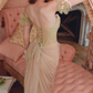 Robe de bal de princesse bustier à volants en satin long, robe de soirée C8117