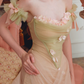 Robe de bal de princesse bustier à volants en satin long, robe de soirée C8117