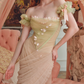 Robe de bal de princesse bustier à volants en satin long, robe de soirée C8117