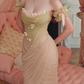 Robe de bal de princesse bustier à volants en satin long, robe de soirée C8117