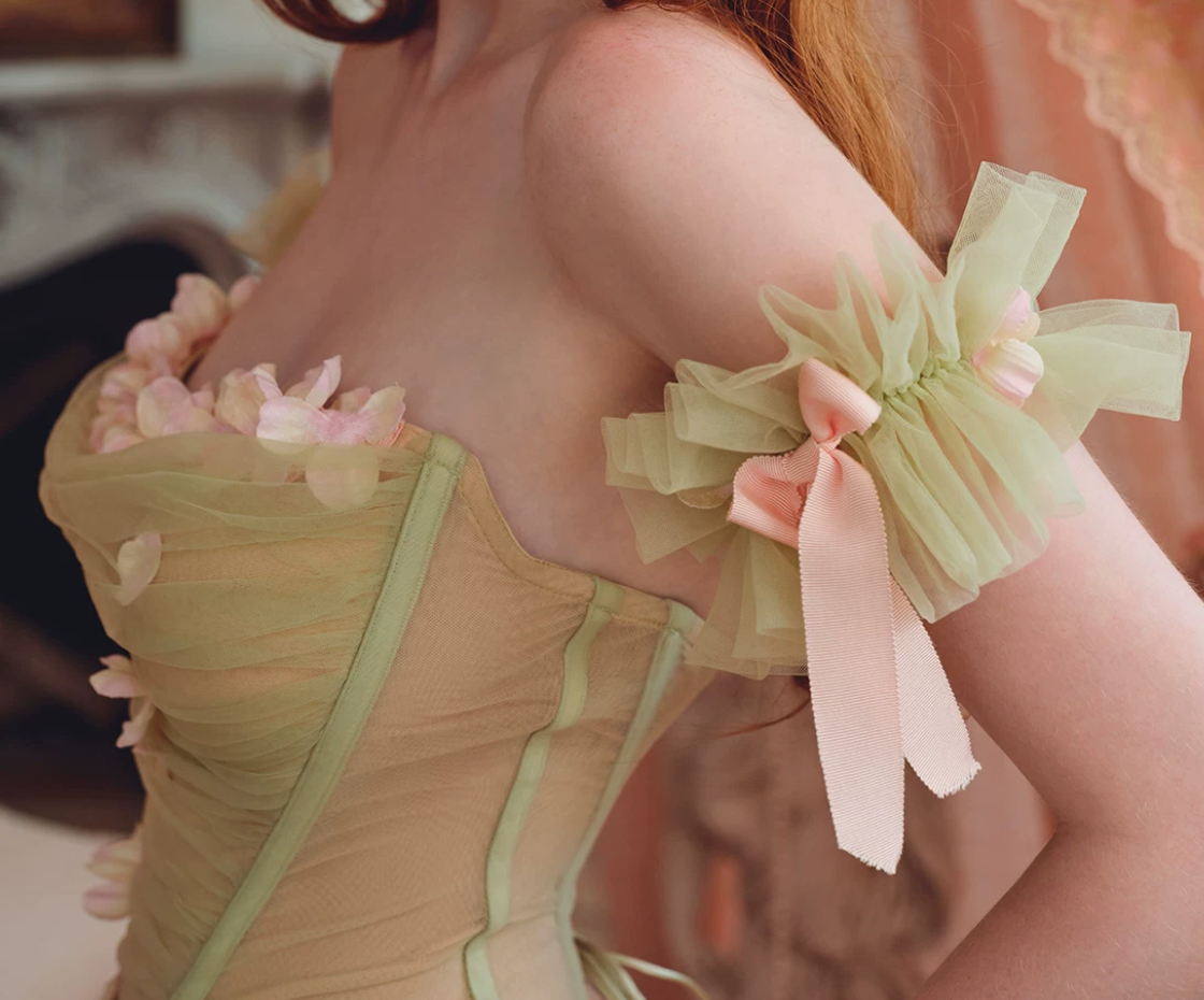 Robe de bal de princesse bustier à volants en satin long, robe de soirée C8117