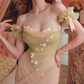 Robe de bal de princesse bustier à volants en satin long, robe de soirée C8117