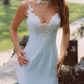 Robe de bal de princesse bustier à volants en satin long, robe de soirée C8117