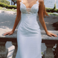 Robe de bal de princesse bustier à volants en satin long, robe de soirée C8117