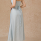 Robe de bal de princesse bustier à volants en satin long, robe de soirée C8117