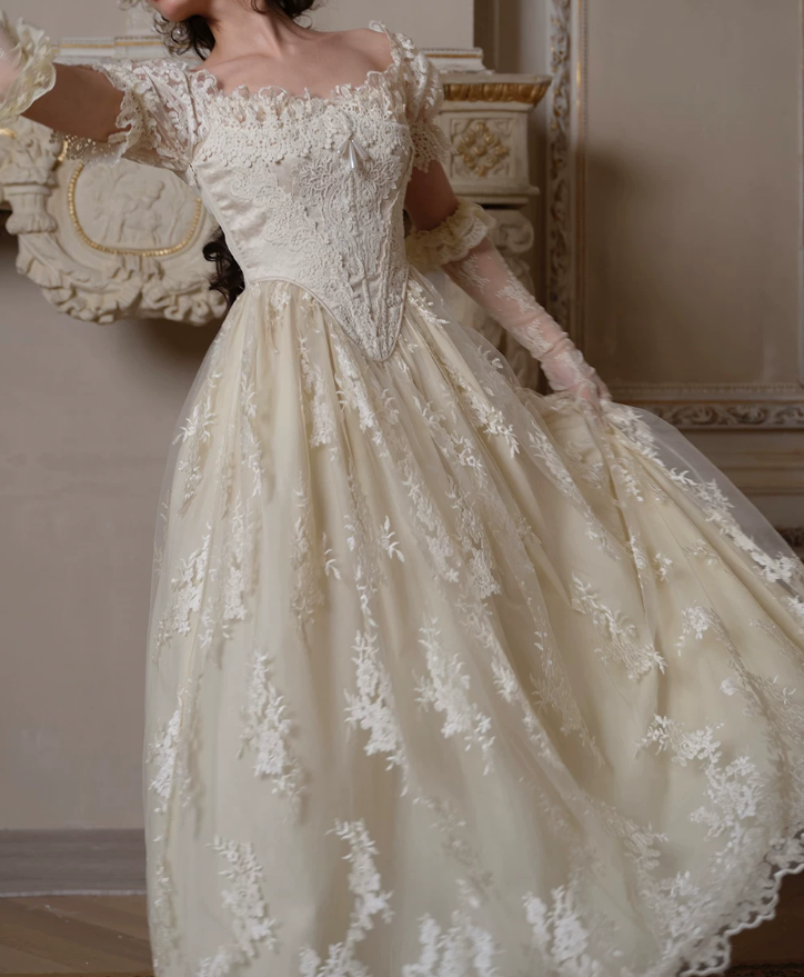 Robe de bal de princesse bustier à volants en satin long, robe de soirée C8117