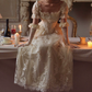 Robe de bal de princesse bustier à volants en satin long, robe de soirée C8117