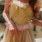Vintage Spaghetti Straps Green Prom Dress Tulle Appliques A-Line Evening Dress C8626