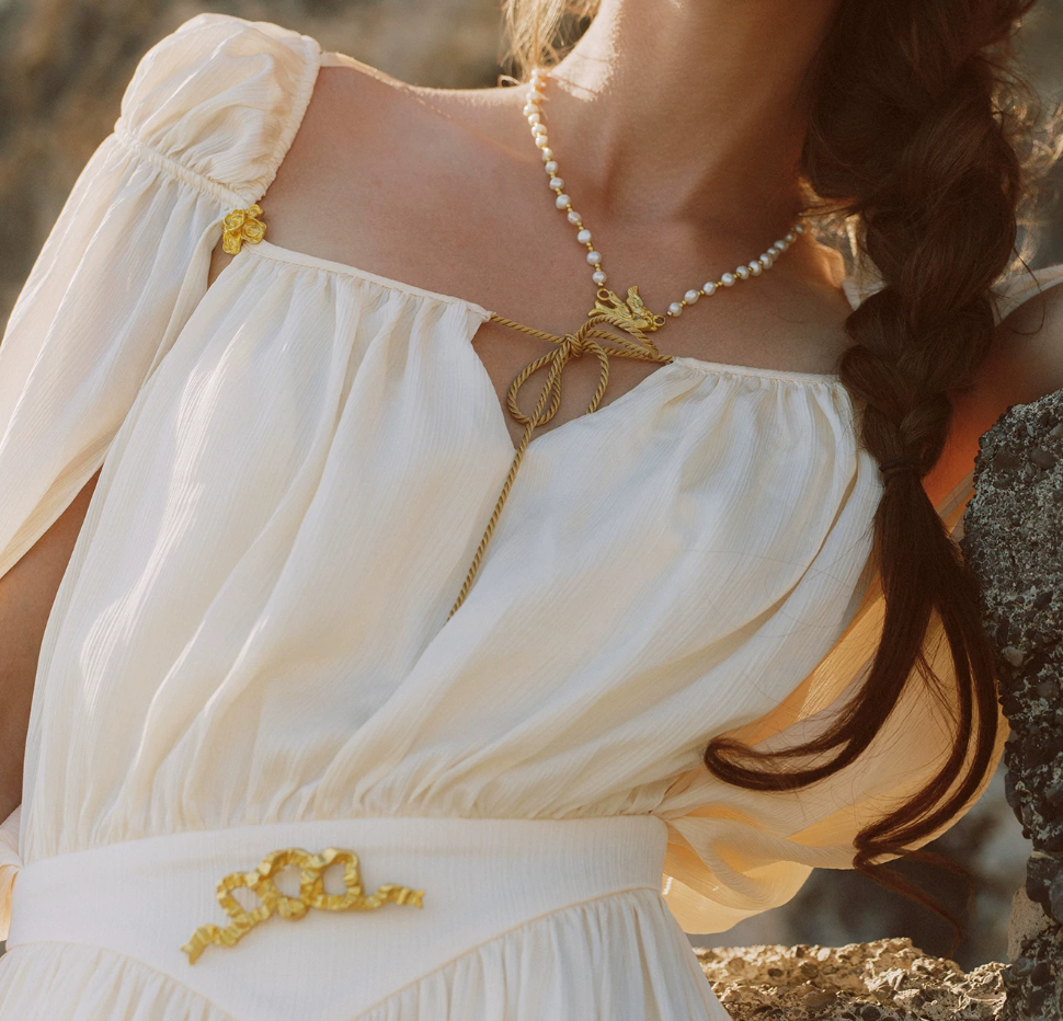 Flowy Short Sleeve White Prom Dress Chiffon A-Line Evening Dress C8627