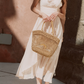 Classical V Neck Ivory Prom Dress 3D Floral Chiffon A-Line Evening Dress C8628