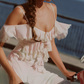Robe de bal de princesse bustier à volants en satin long, robe de soirée C8117