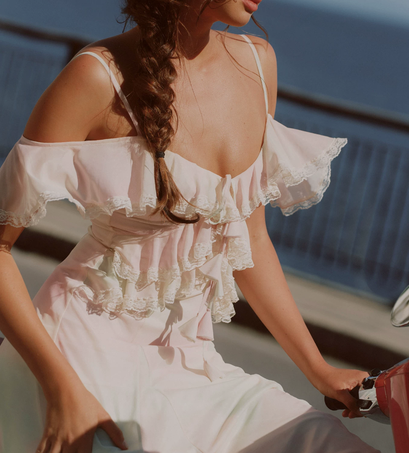 Robe de bal de princesse bustier à volants en satin long, robe de soirée C8117