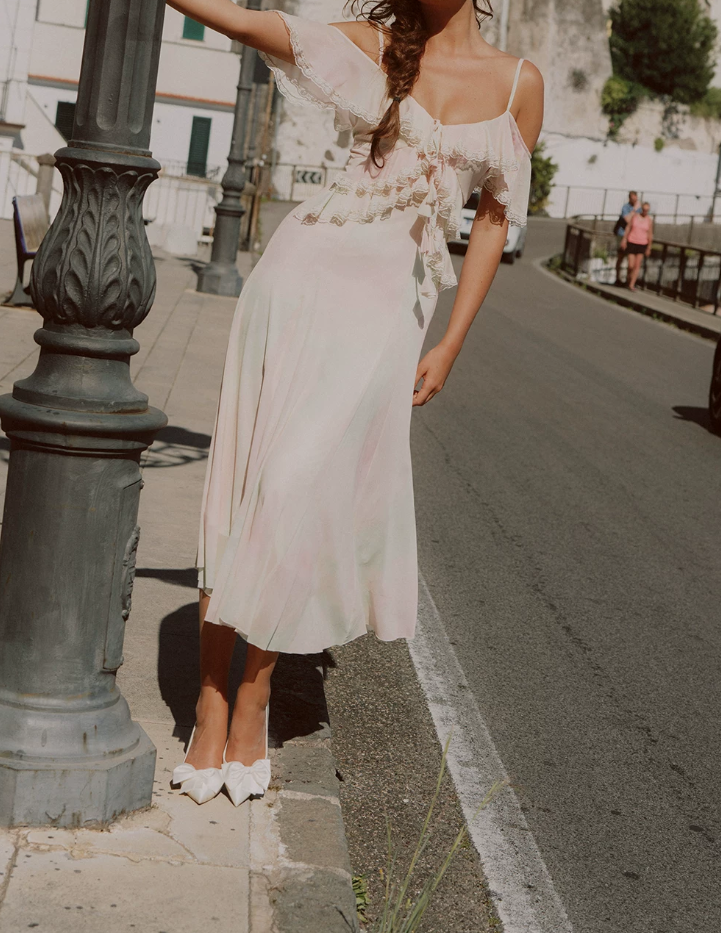 Robe de bal de princesse bustier à volants en satin long, robe de soirée C8117