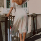 Robe de bal de princesse bustier à volants en satin long, robe de soirée C8117