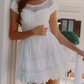 Graceful White Homecoming Dress Ruffles Tiered A-Line Birthday Dress C8633